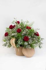 Always Red Kraftpapier-Süßigkeitenschachtel mit roten Rosen