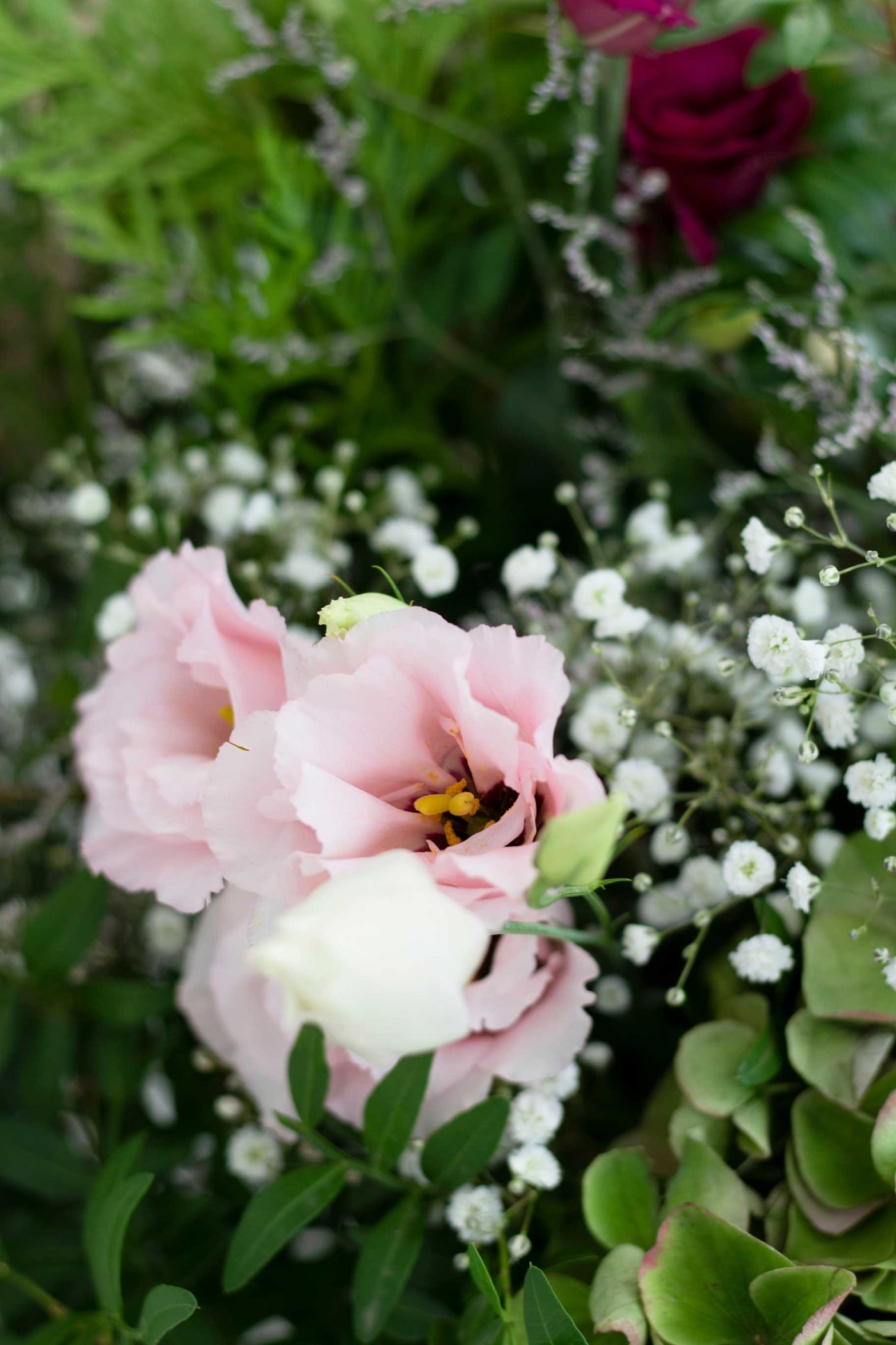 Weiße Pralinenschachtel mit frischen Blumen HERBSTFARBEN