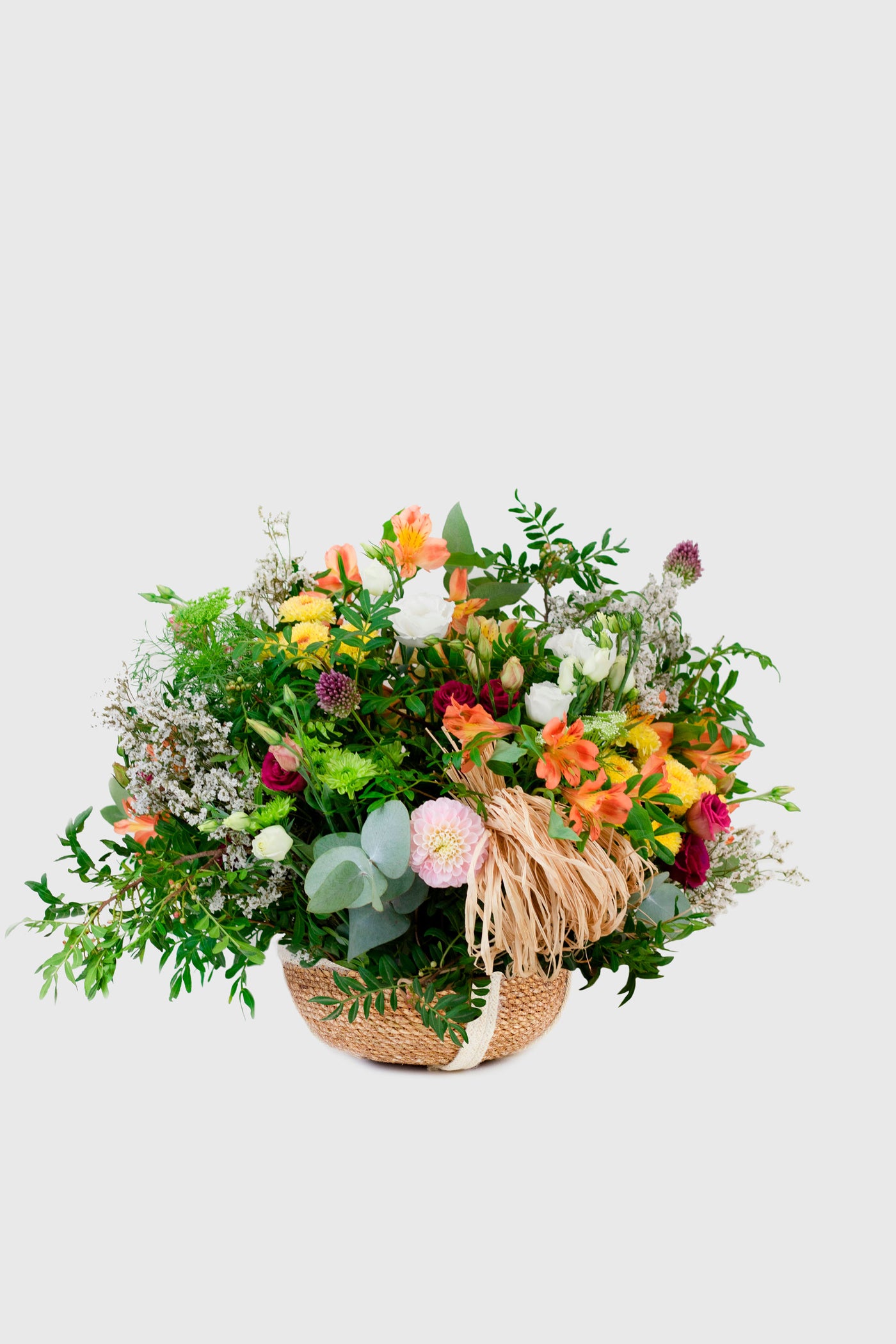 Basket of fresh flowers SUMMER COLORS